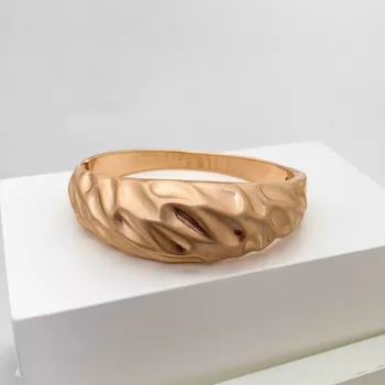  Bracelete Texturizado Liso Banhado a Ouro 18k - 1... - Roanne Jóias