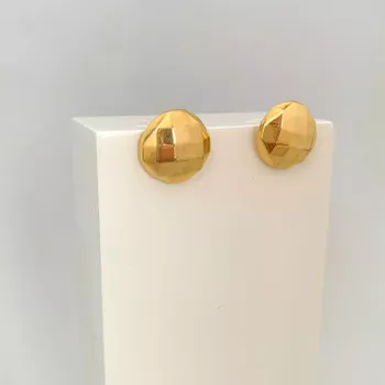 Brinco Redondo Banhado a Ouro 18k - 106454 - Roanne Jóias