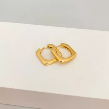 Argola Click Acetinada Banhada a Ouro 18k - 107513 - Roanne Jóias