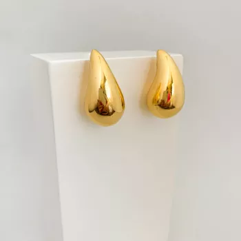Brinco Gota Banhado a Ouro 18k - 107837 - Roanne Jóias