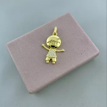 Pingente Menino Banho Ouro 18k - 106065 - Roanne Jóias