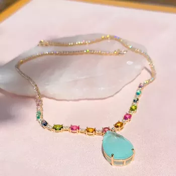 Colar Cravejado com Zircônia e Pedra Fusion Banho ... - Roanne Jóias