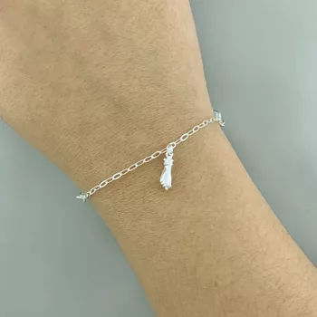 Pulseira Olho Grego Com Trevos E Figa 1,4Gr Prata ... - Roanne Jóias