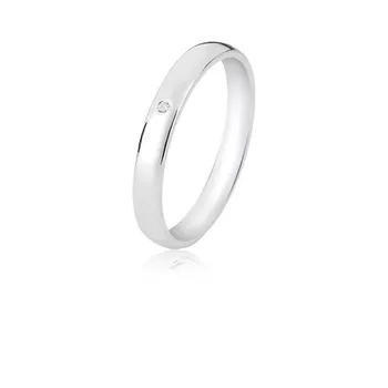 Aliança Abaulada Anatômica Polida 3mm com Zirconia... - Roanne Jóias