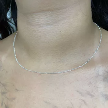 Corrente 3x1 Fina 45cm 1,5gr Prata 925 - 101183203 - Roanne Jóias