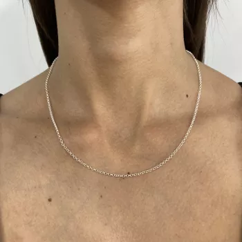 Corrente Elo Portugues 45cm 2,4gr Prata 925 - 1011... - Roanne Jóias