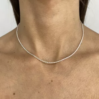 Corrente Cordão Baiano 40cm 3,9gr Prata 925 - 1011... - Roanne Jóias