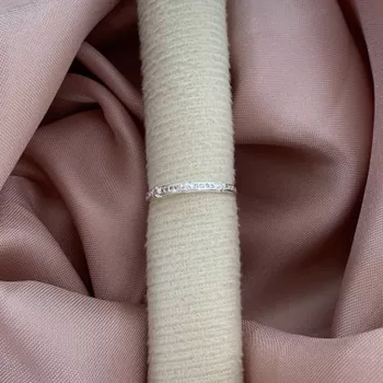 Anel Fino com Zirconias Cristal Prata 925 - 101183... - Roanne Jóias