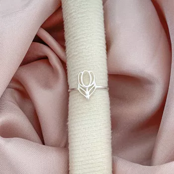 Anel Flor Tulipa Vazada Prata 925 - 1011832742 - Roanne Jóias