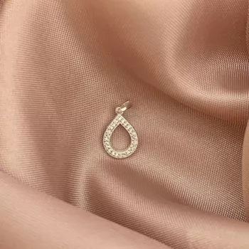 Pingente Gota Vazada com Zirconia Prata 925 - 1011... - Roanne Jóias