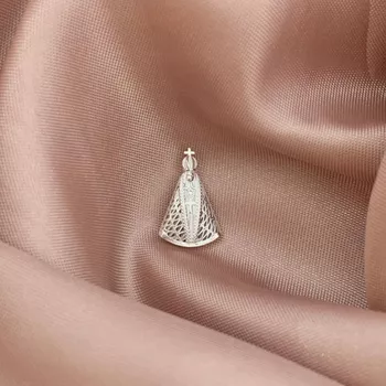 Pingente Nossa Senhora Manto Rendado Prata 925 - 1... - Roanne Jóias