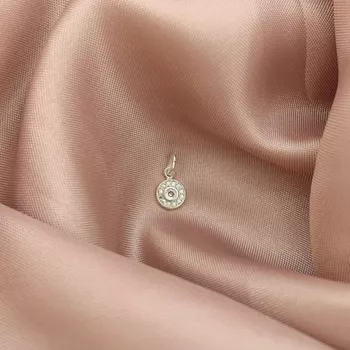 Pingente Redondo com Zirconia Prata 925 - 10118328... - Roanne Jóias
