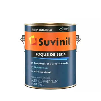 TINTA 3,6LT ACRILICO TOQUE DE SEDA ACETINADO BRANCO NEVE SUVINIL