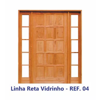PORTA MADEIRA RETA VIDRO/ALMOFADA EM ANGELIM PEDRA MACIÇO 1,20X2,10MT REF.04