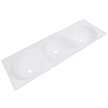 TANQUE MÁRMORE SINTÉTICO 1,55X0,55 3 BOJOS BRANCO GELO DECORALITA