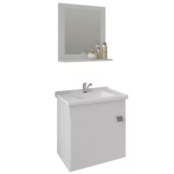 ARMÁRIO DE BANHEIRO IRIS 44CM COM ESPELHEIRA BRANCO MGM