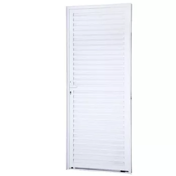 PORTA DE ALUMÍNIO BRANCA VENEZIANA DIREITA 0,70X2,10M MUGITEC