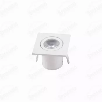 MINI SPOT LED EMBUTIR QUADRADO AURIGA 1W 3000K BRANCO ASTRALED