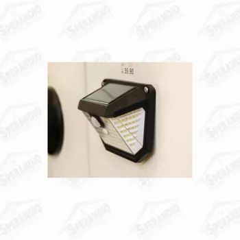 ARANDELA LED SOLAR 6000K PRETO ABS IP65 M3 - LUCLAIR