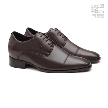 Sapato Derby Elevator Social Masculino Ômega Café Samello - SAMELLO