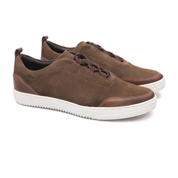 Tênis Casual Feminino Rewa Camurça Café Samello - SAMELLO