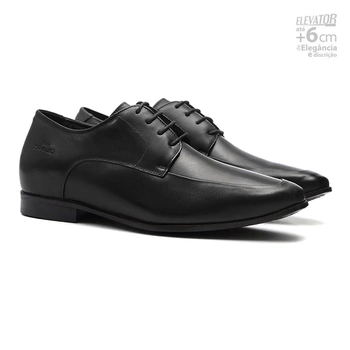 Sapato Elevator Social Masculino Império Preto Samello - SAMELLO