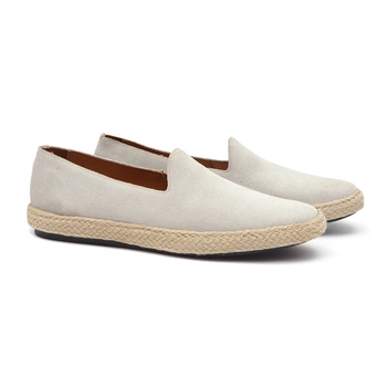 Loafer Casual Masculino Lupper Camurça Marfim Samello - SAMELLO