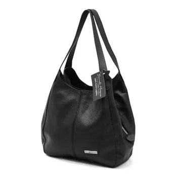 Bolsa media couro legítimo preta ref:DM-06 - Daniella Marques | Bolsas Femininas em Couro