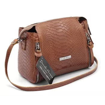 Bolsa pequena couro legitimo croco CARAMELO ref:DM-07CR - Daniella Marques | Bolsas Femininas em Couro