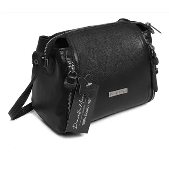 Bolsa Feminina Couro Legitimo Pequena Transversal Preta Ref:DM-07 - Daniella Marques | Bolsas Femininas em Couro