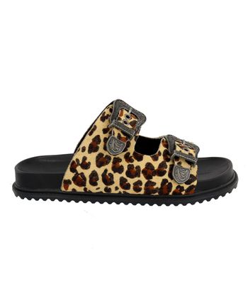 Papete em Couro Animal Print Onça - bk340onça - AMARENA SHOES