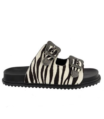 Papete em Couro Animal Print Zebra - bk340zebra - AMARENA SHOES