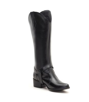Bota Western 2 em 1 Laura Couro Preto - TX1111pret - AMARENA SHOES