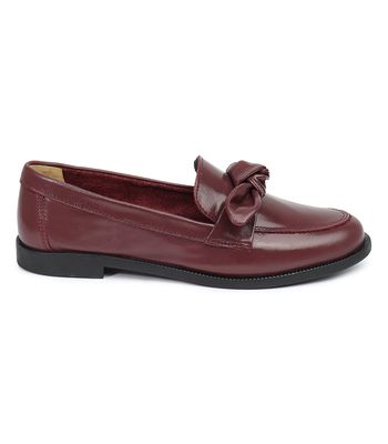 Mocassim Lavínia Couro Bordô - VE15bordo - AMARENA SHOES