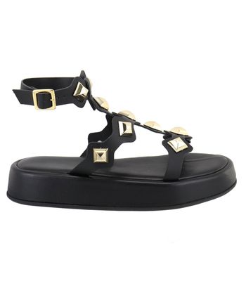 Sandália FlatForm Lívia Preto - Bk500preto - AMARENA SHOES