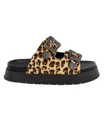 Papete FlatForm Couro Animal Print Onça - bk840onç... - AMARENA SHOES