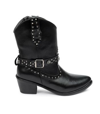 Bota Western Rafaela Couro Preto - C1023preto - AMARENA SHOES