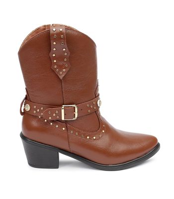 Bota Western Rafaela Couro Caramelo - C1023camel - AMARENA SHOES