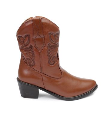 Bota Western Carolina Couro Caramelo - C1031camel - AMARENA SHOES