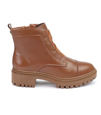 Coturno Jaqueline Couro Caramelo - C610camel - AMARENA SHOES