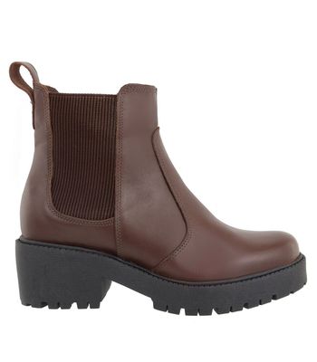 Bota Chelsea Couro Sola Tratorada Café - 2500-Café... - AMARENA SHOES
