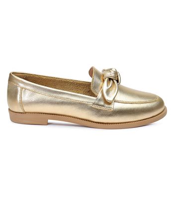Mocassim Lavínia Couro Dourado - VE15ouro - AMARENA SHOES