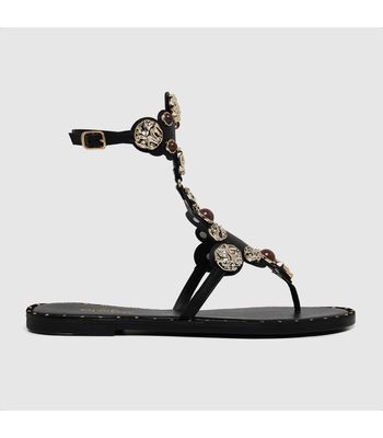 Rasteira Elis Preta - ElisPreta - AMARENA SHOES