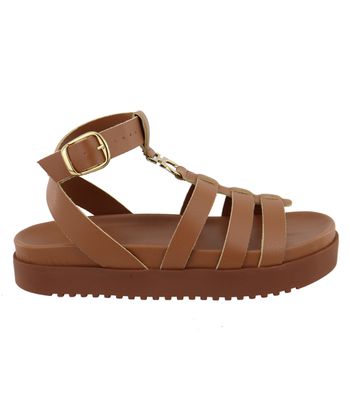 Sandália FlatForm Iza Caramelo - Bk425camel - AMARENA SHOES
