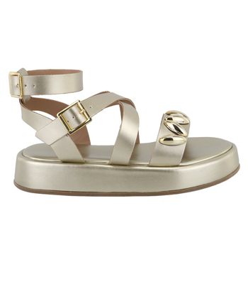 Sandália FlatForm Chloe Dourado - Bk530ouro - AMARENA SHOES