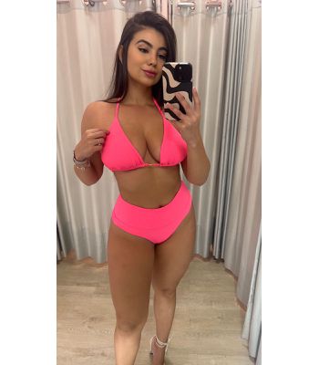 Conjunto Hot Ana Ruga Rosa Neon - 030100 - ELLA MODA PRAIA 