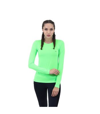 T-shirt Manga Longa - Verde flúor - 982 - FIT ROOM 