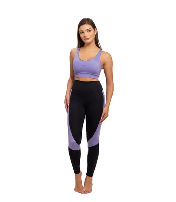 Calça Essencial - Preta e Lilás - 1323 - FIT ROOM 