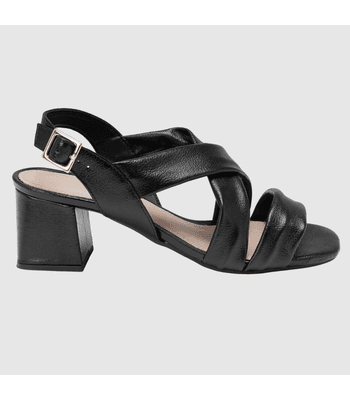 Sandália Isadora Couro Preto - 5809preto - AMARENA SHOES