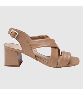 Sandália Isadora Couro Capuccino - 5809capuccino - AMARENA SHOES